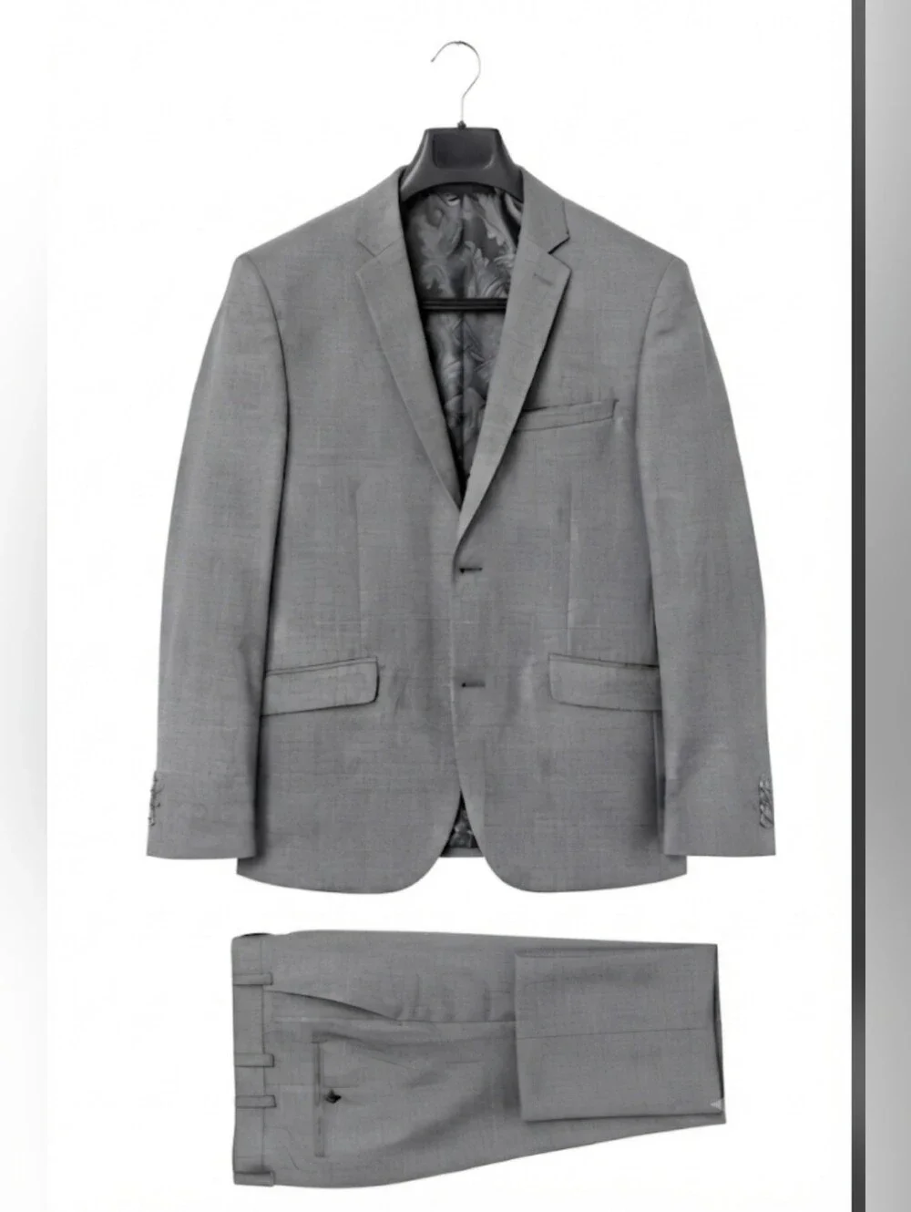 Men's Gray Two-Piece Tailored Suit - Modern Notch Lapel Blazer & Trousers
